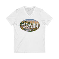 Portugal & Spain Unisex Jersey Short Sleeve V-Neck Tee